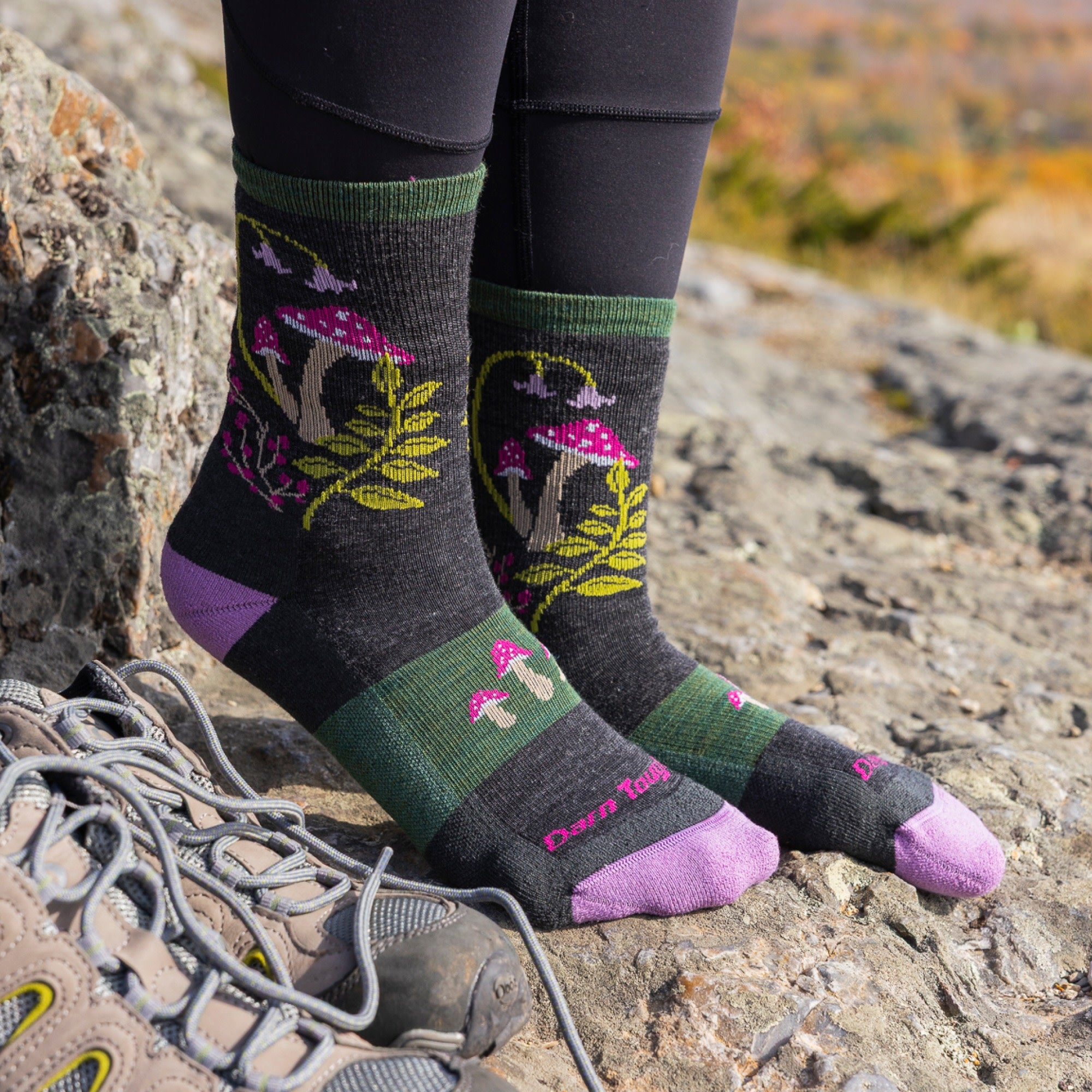 Women's Mellow Mushrooms Micro Crew Lightweight Hiking Socks - Image 2
