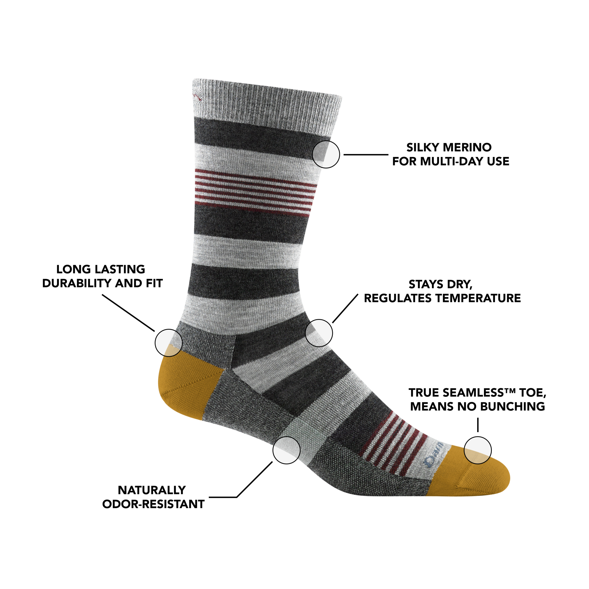 Men's Oxford Crew Lightweight Lifestyle Sock-Last Chance - Image 7