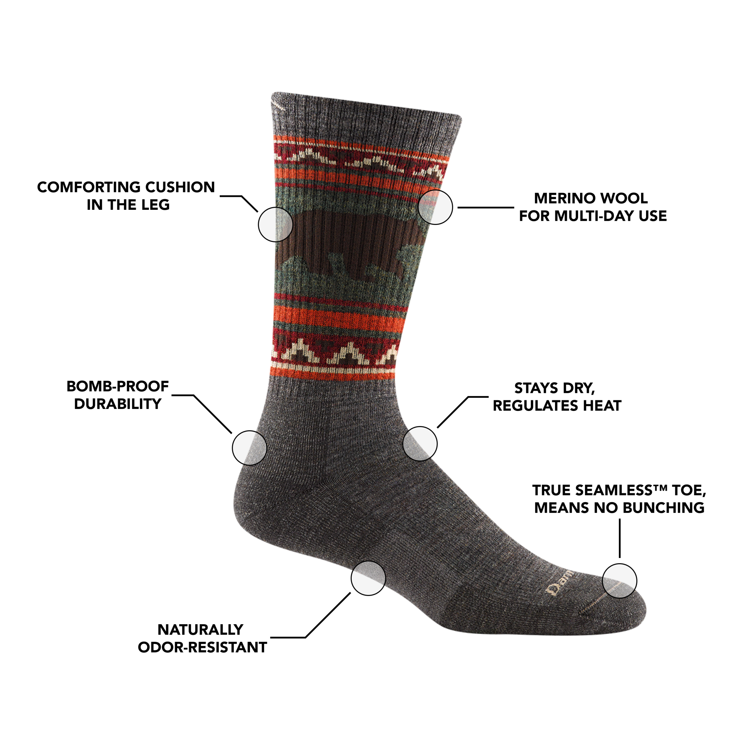 Men's VanGrizzle Boot Midweight Hiking Sock - Last Chance - Image 3